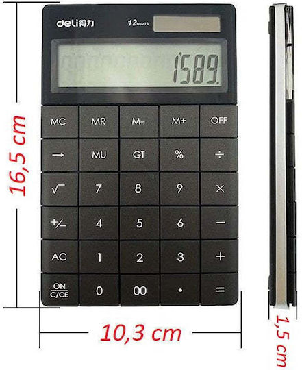 Deli 1589 Calculator 12 Digit in Blue Colour