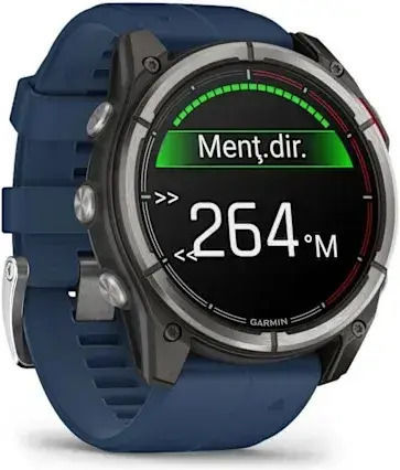 Garmin Quatix 8 Titanium 51mm Waterproof Smartwatch cu Purtător de Puls (Albastru)