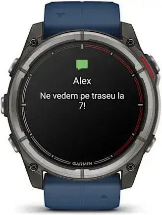 Garmin Quatix 8 Titanium 51mm Waterproof Smartwatch cu Purtător de Puls (Albastru)