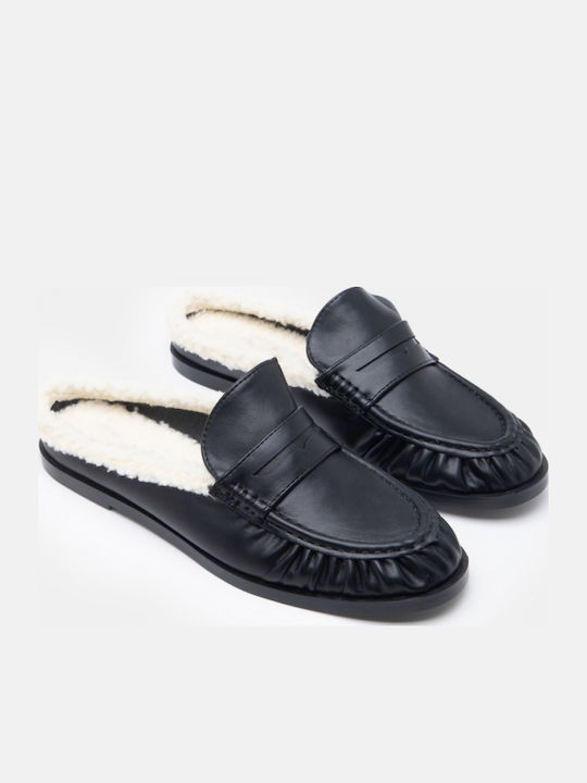 Flat Damen Pantoletten in Schwarz Farbe