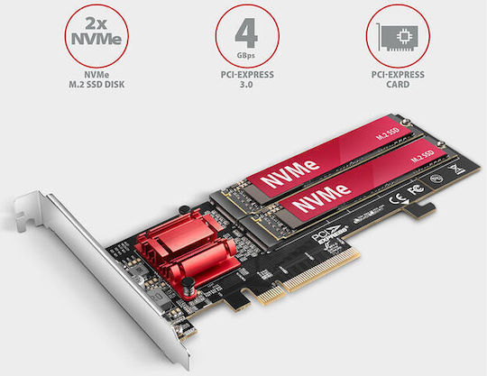 Axagon Pcem2-nd Pci-e 16x M.2 Ssd Nvme
