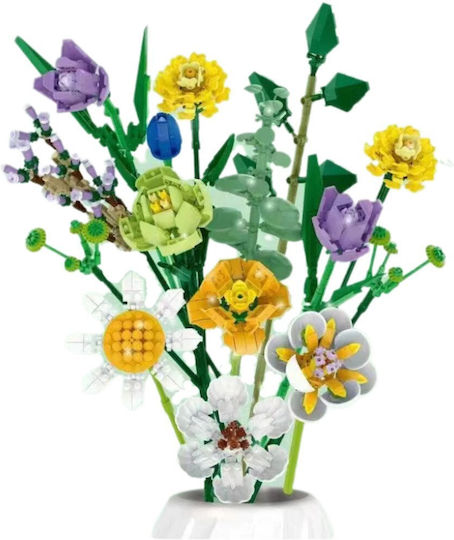 Building Blocks Decoration Bouquet of Colorful Flowers for 6+ Years 997 Pieces