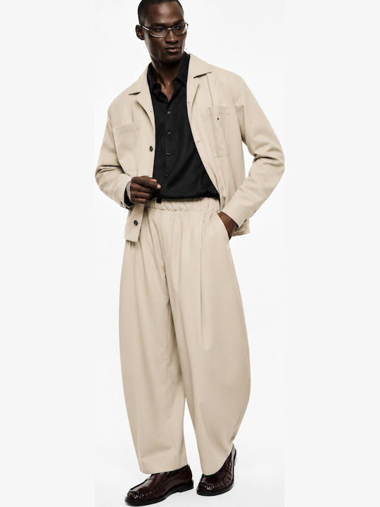 Men's Baggy Beige Trousers