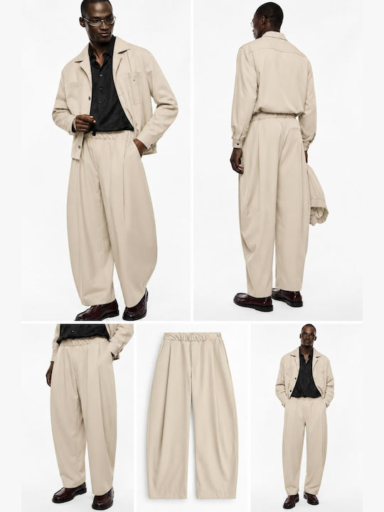 Men's Baggy Beige Trousers