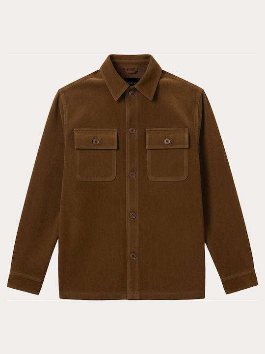 Long Sleeve Overshirt in Regular Fit Coffee