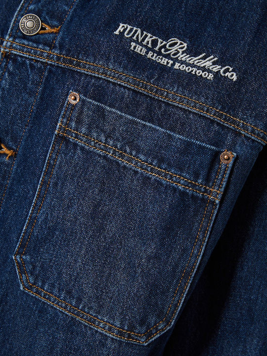 Long Sleeve Denim Overshirt Blue