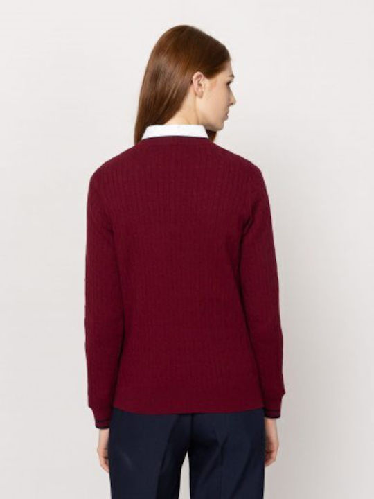 Damen Bluse Baumwolle Burgundisch