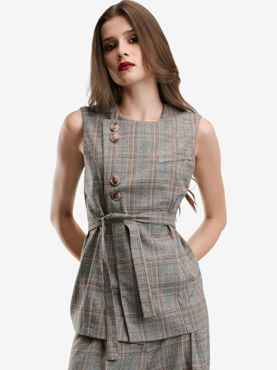 Women's Grey Suit in Straight Leg Style