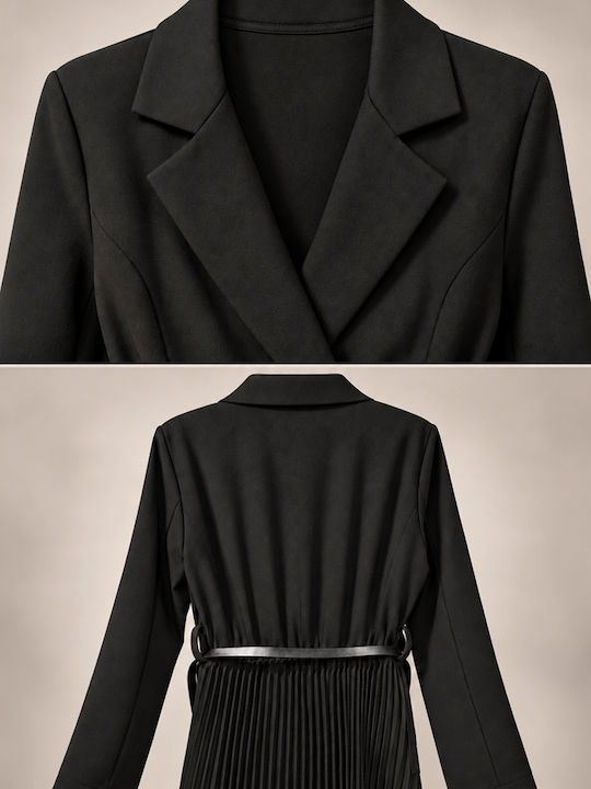 Summer Maxi Dress Long Sleeve Wrap Black
