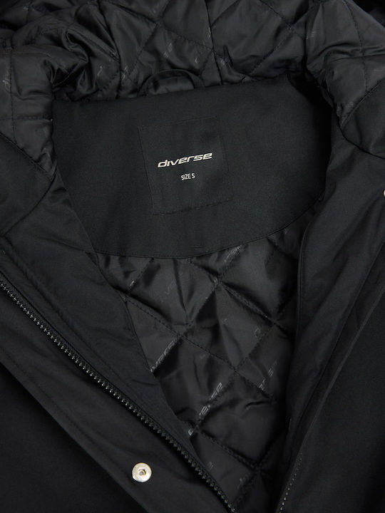 Ardami Lang Damen Jacke für Frühling - Herbst Schwarz