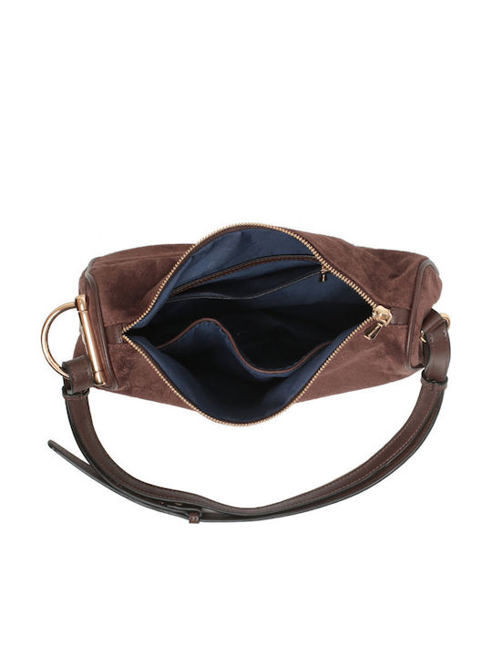 Fabric Women's Shoulder / Crossbody Bag Suede Brown