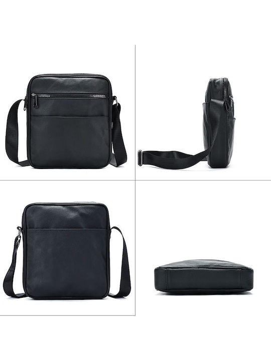 Herren Ledertasche Schulter / Crossbody Schwarz