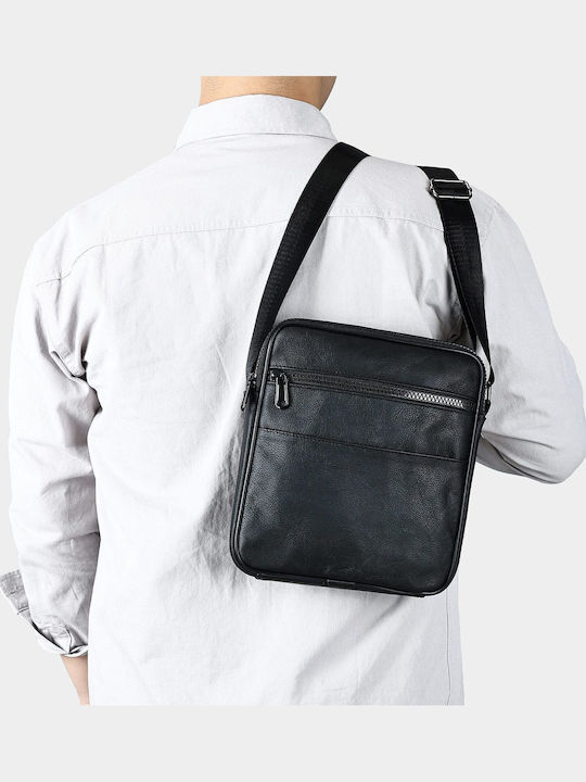 Herren Ledertasche Schulter / Crossbody Schwarz