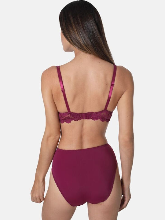 Sutien Bordeaux fără Căptușeală și fără Balene