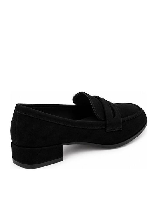 Suede Women's Moccasins In Black Color