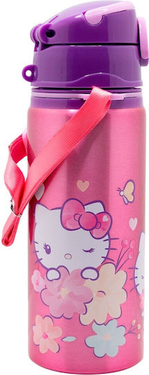 Stor Kids Aluminium Water Bottle Hello Kitty with Straw Multicolour 730ml