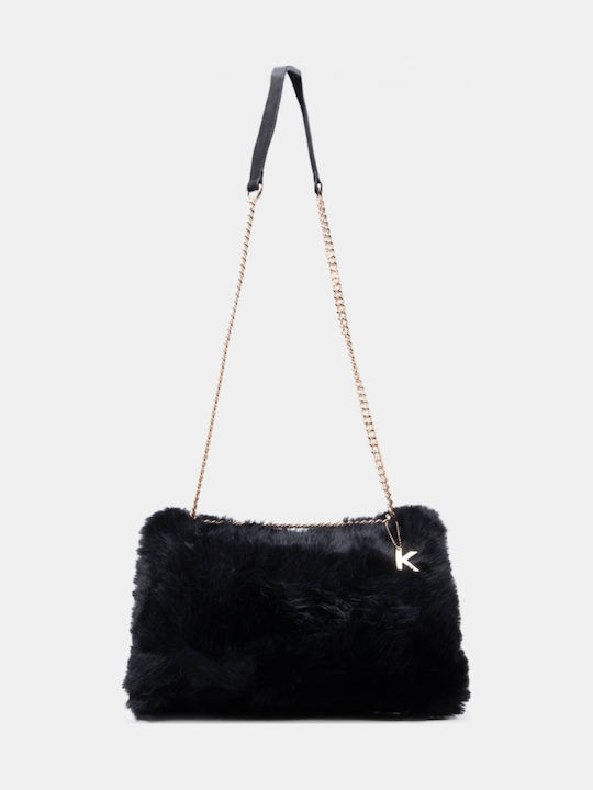 Fur Women's Shoulder Bag Black