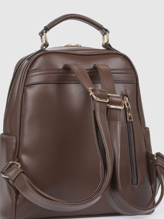 Women's Backpack Suede Brown