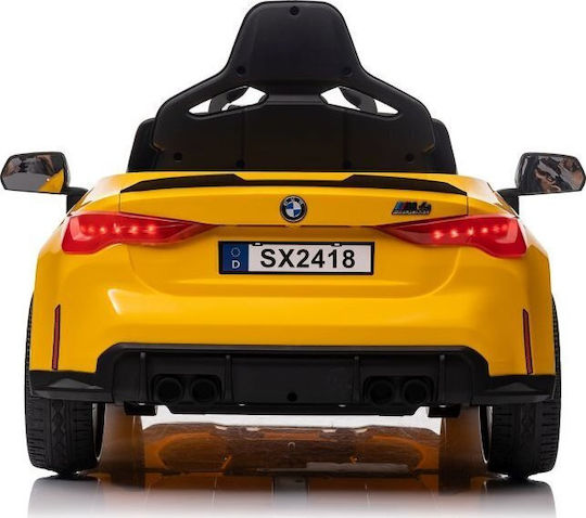 BMW M4 Cu Un Loc Cu Telecomandă 12 Volți Galben Pentru 3+ Ani