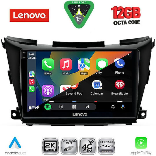 Lenovo Автомобилна Аудио Система за Nissan Murano 2017-2025 (Bluetooth/USB/WiFi/GPS/Apple-Carplay/Android-Auto) с Touch Screen 9"