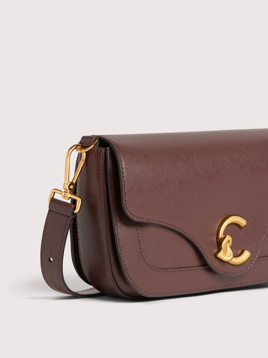Leather Women's Shoulder / Crossbody Bag Burgundy