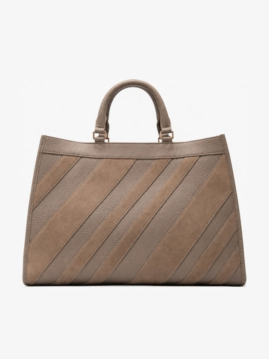 Leather Women's Handbag Crossbody Suede Beige