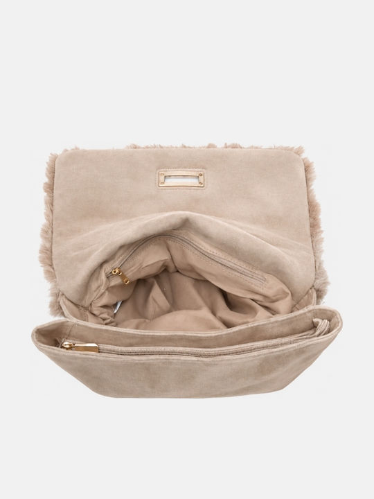 Fur Women's Shoulder Bag Beige