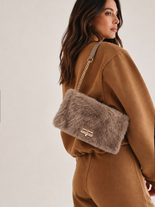 Fur Women's Shoulder Bag Beige