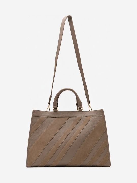 Leather Women's Handbag Crossbody Suede Beige