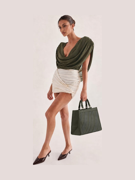 Leather Women's Handbag Crossbody Suede Khaki