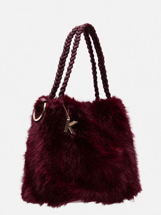 Fur Women's Handbag Crossbody Burgundy