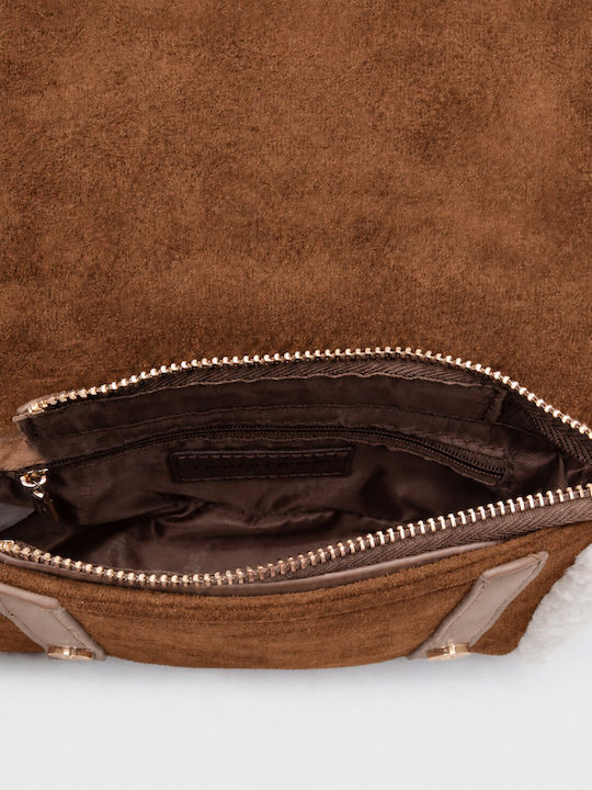 Fur Women's Satchel Bag Suede Beige