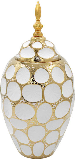 Keskor Decorative Vase Ceramic White 17x17xH35cm
