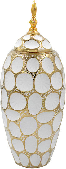 Keskor Decorative Vase Ceramic White Φ18xH42cm