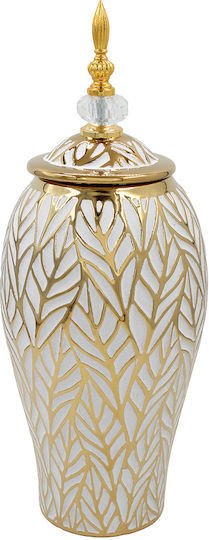 Keskor Decorative Vase Ceramic White 17x17xH44cm