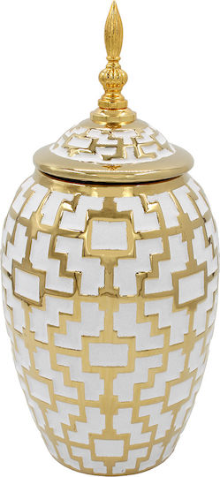 Keskor Decorative Vase Ceramic White 16x16xH35cm