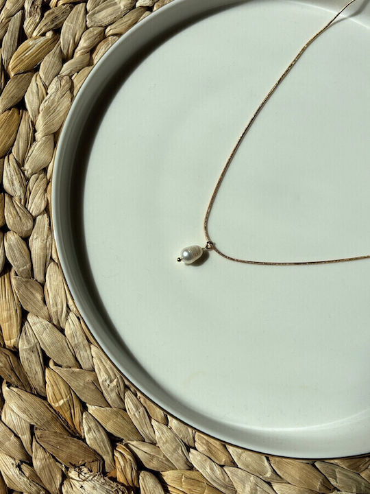 Duestelle Italia Necklace Made of Gold Plated Steel with Pearls