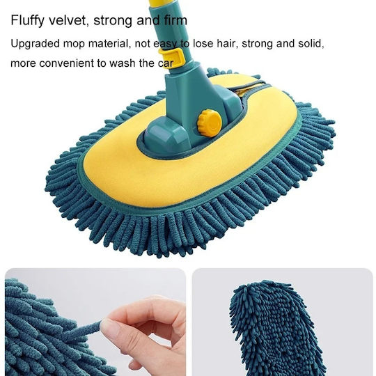 Car Wash + Polishing Kit Telescopic Brush Microfiber Cloth 100×50cm