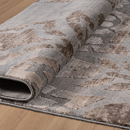 Beauty Home 9444 Rechteckiger Beiger Grauer Wohnzimmer Teppich 133x190cm