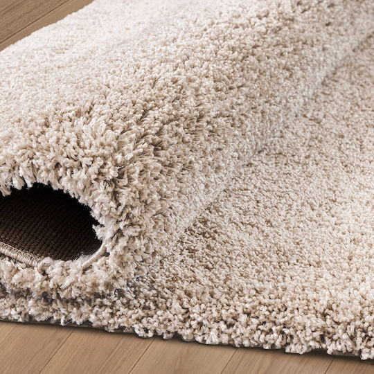 Beauty Home 9665 Rechteckiger Zottelig Beiger Wohnzimmer Teppich 160x230cm