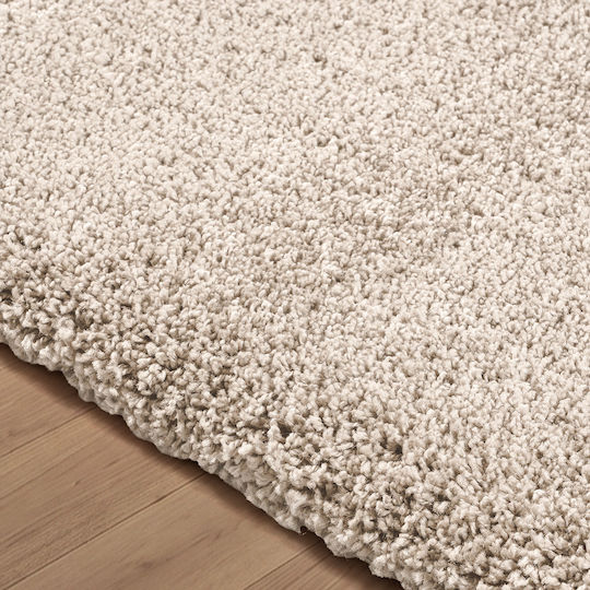 Beauty Home 9665 Rechteckiger Zottelig Beiger Wohnzimmer Teppich 160x230cm