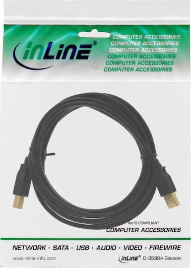 InLine USB 2.0 Kabel USB-A-Stecker - USB-B-Stecker Schwarz 2m 34520X