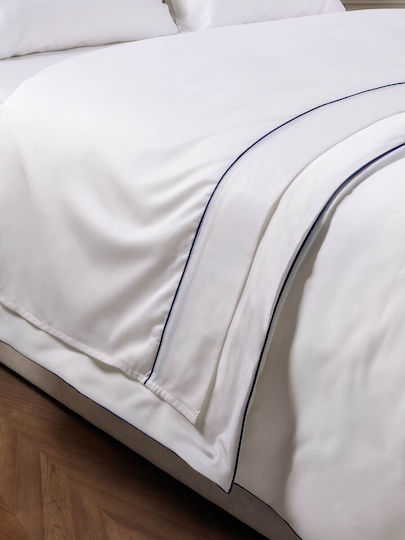 Aigaion Super-Double Bed Sheet Set With 2 Pillowcases With Rubber Hugger 160x200+40cm Blue 3 Pieces