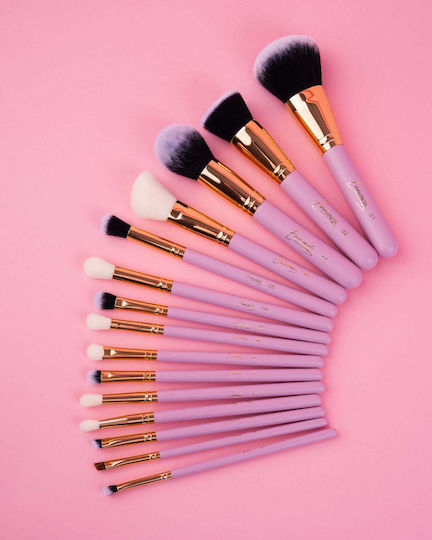 Emmanouela Cosmetics Професионален Комплект с Четки за Грим за Фон дьо тен от Синтетичен Косъм The Pro 15 бр