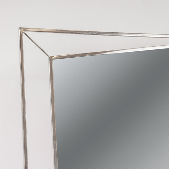 Wall Mirror with Silver Metallic Frame 90x90cm