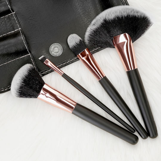 Tools for Beauty Professionell Set mit Make-up-Pinseln aus synthetischem Haar Black Rose Gold 24Stück