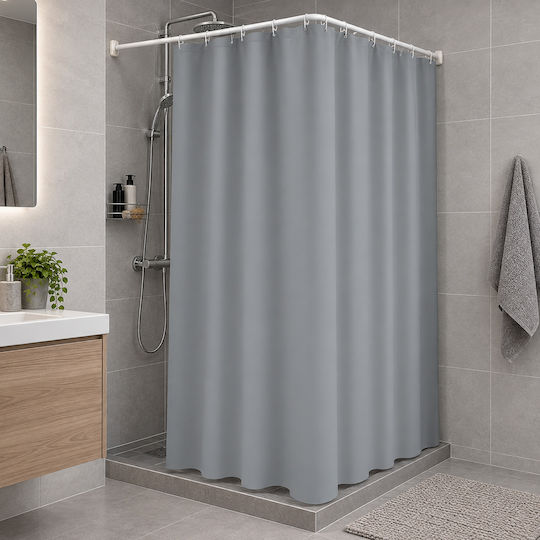 MRShome Duschvorhang 180x180cm Grauer