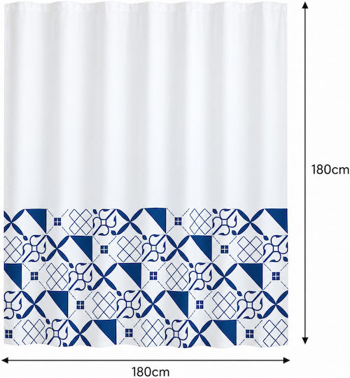 MRShome Duschvorhang Stoff 180x180cm Weiß