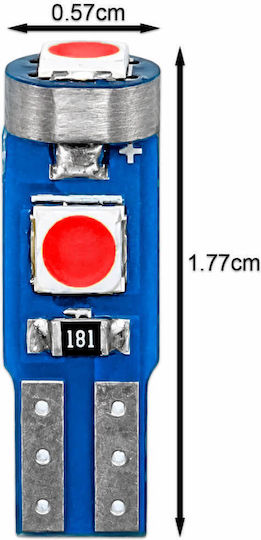 Autolampen & Motorrads T5 LED Rote 12V 1.5W Menge 2