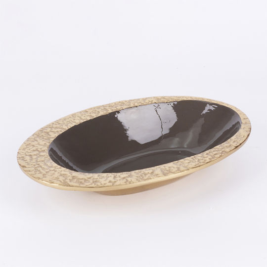 Bol Decorativ Metalic Gri 26x17x4.5cm